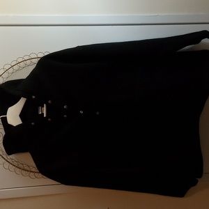 Luna Men's Black Snap Front Sweater With Hood Size Medium